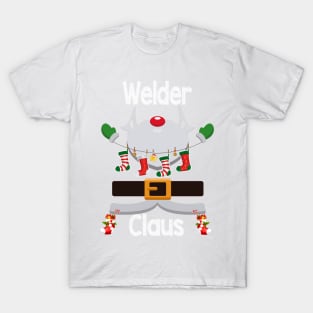 Welder Claus Santa Christmas Costume Pajama T-Shirt